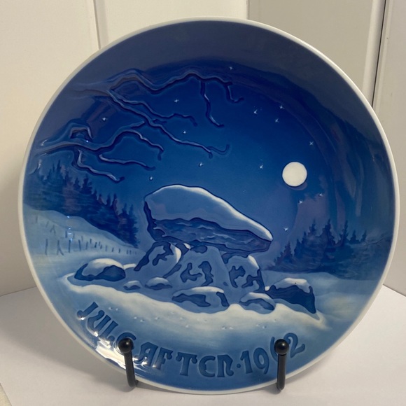 1962 Danish Winter Blue PLATE Bing & Grondah Denmark Decorative Holiday MCM Vtg - Picture 12 of 12
